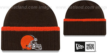 Browns RIBBED-UP Brown Knit Beanie Hat by New Era