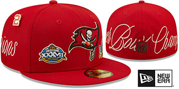 Buccaneers 'HISTORIC CHAMPIONS' Red Fitted Hat by New Era