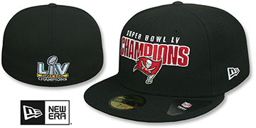 Buccaneers 'SUPER BOWL LV CHAMPIONS' Black Fitted Hat by New Era