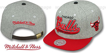 Bulls 2T TAILSWEEPER STRAPBACK Grey-Red Hat by Mitchell and Ness