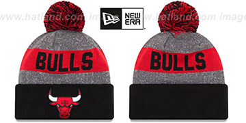 Bulls 'ARENA SPORT' Black-Red Knit Beanie Hat by New Era