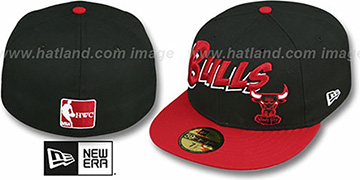 Bulls 'COMIC-WORD' Black-Red Fitted Hat by New Era