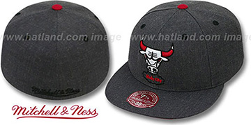 Bulls GREY HEDGEHOG Fitted Hat by Mitchell and Ness