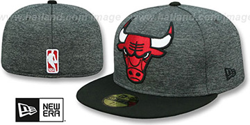 Bulls HEATHER-HUGE Grey-Black Fitted Hat by New Era