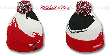 Bulls 'PAINTBRUSH BEANIE' by Mitchell and Ness