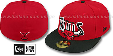 Bulls PROFILIN Red-Black Fitted Hat by New Era