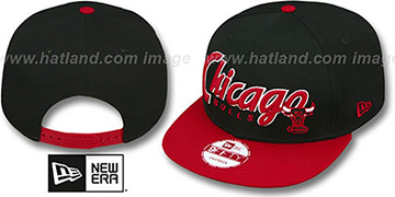 Bulls 'SNAP-IT-BACK SNAPBACK' Black-Red Hat by New Era