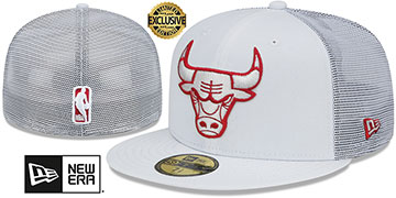 Bulls 'TEAM-BASIC TRUCKER' White Fitted Hat by New Era