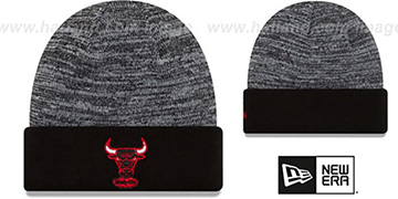 Bulls 'TEAM-RAPID' Black-White Knit Beanie Hat by New Era