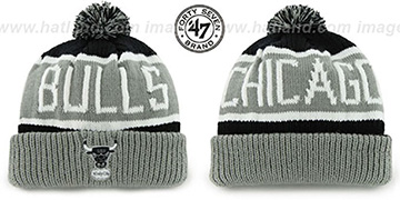 Bulls 'THE-CALGARY' Grey-Black Knit Beanie Hat by Twins 47 Brand