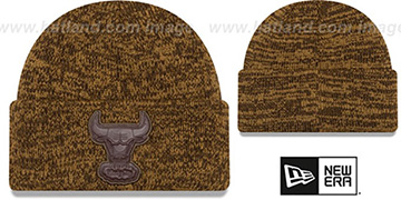 Bulls 'TONAL TRICK' Brown-Wheat Knit Beanie Hat by New Era