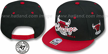 Bulls 'TRICKY LOU SNAPBACK' Black-Red Hat by Twins 47 Brand