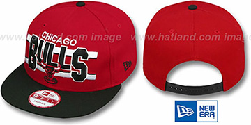 Bulls 'WORDSTRIPE SNAPBACK' Red-Black Hat by New Era