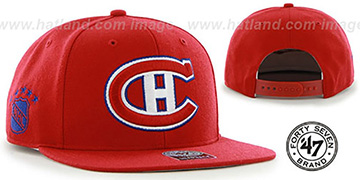 Canadiens SURE-SHOT SNAPBACK Red Hat by Twins 47 Brand