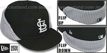 Cardinals FLIP-DOWN Black-Grey Fitted Hat by New Era