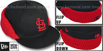 Cardinals 'FLIP-DOWN' Black-Red Fitted Hat by New Era