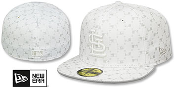 Cardinals MLB FLOCKING White-Grey Fitted Hat by New Era