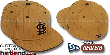 Cardinals PINSTRIPE Wheat-Brown Fitted Hat by New Era