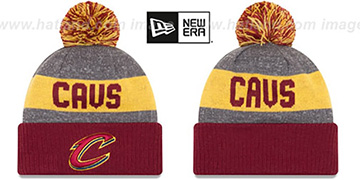 Cavaliers ARENA SPORT Burbundy-Gold Knit Beanie Hat by New Era