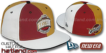 Cavaliers CONFERENCE PINWHEEL Burgundy-Gold-White Fitted Hat