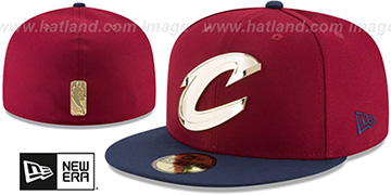 Cavaliers 'GOLDEN-BADGE' Burgundy-Navy Fitted Hat by New Era