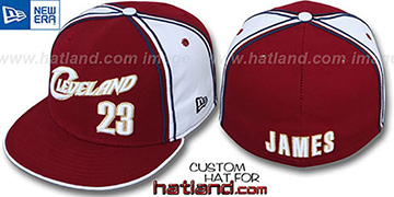 Cavaliers LEBRON JAMES TEAM-UP Burgundy-White Fitted Hat by New Era