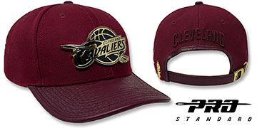 Cavaliers LOW-PRO GOLD METAL BADGE STRAPBACK Burgundy Hat by Pro Standard