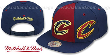 Cavaliers TRIPLE STACK SNAPBACK Burgundy-Navy Hat by Mitchell and Ness