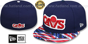 Cavaliers 'USA WAVING-FLAG' Navy Fitted Hat by New Era