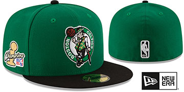 Celtics '2024 FINALS CHAMPIONS' Green-Black Fitted Hat by New Era