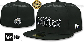 Celtics GOTHIC TEAM-BASIC Black Fitted Hat by New Era