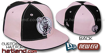 Celtics PINWHEEL Black-Pink Fitted Hat by New Era