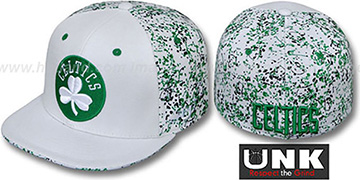 Celtics 'TC-SPLATTER' White-Team Color Fitted Hat by UNK