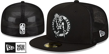 Celtics 'TEAM-BASIC TRUCKER' Black-White Fitted Hat by New Era