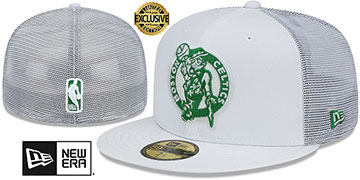 Celtics TEAM-BASIC TRUCKER White Fitted Hat by New Era