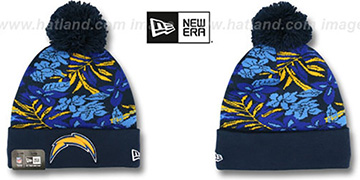 Chargers 'SNOW-TROPICS' Navy Knit Beanie Hat by New Era