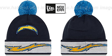 Chargers 'TEAM-RELATION' Navy-Sky Knit Beanie by New Era