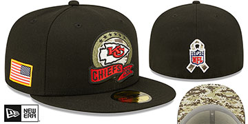 Chiefs '2022 SALUTE-TO-SERVICE' Black Fitted Hat by New Era