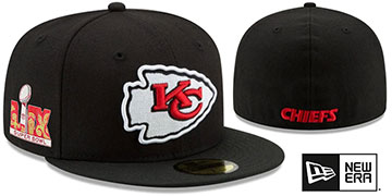 Chiefs SUPER BOWL LIX Black Fitted Hat by New Era