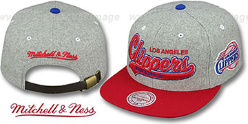 Clippers 2T TAILSWEEPER STRAPBACK Grey-Red Hat by Mitchell and Ness