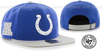 Colts SUPER-SHOT STRAPBACK Royal-Grey Hat by Twins 47 Brand