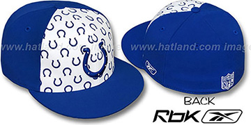 Colts TEAM-PRINT PINWHEEL White-Royal Fitted Hat by Reebok