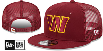 Commanders 'TEAM-BASIC TRUCKER SNAPBACK' Burgundy Hat by New Era