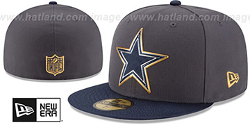 Cowboys '2015 NFL GOLD COLLECTION' Grey-Navy Fitted Hat by New Era