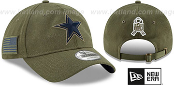 Cowboys 2018 SALUTE-TO-SERVICE STRAPBACK Olive Hat by New Era