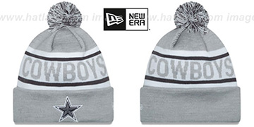 Cowboys 'BIGGEST FAN' Grey-White Knit Beanie Hat by New Era