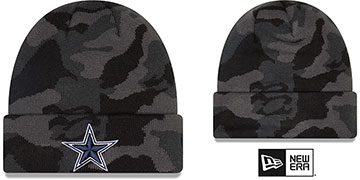 Cowboys CAMO Black-Grey Knit Beanie Hat by New Era