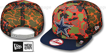 Cowboys CAMO-FACE MESH SNAPBACK Orange Hat by New Era