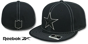 Cowboys CONTRAST STITCH Black Fitted Hat by Reebok