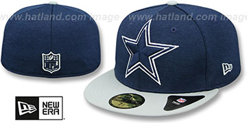 Cowboys HEATHER-HUGE Navy-Grey Fitted Hat by New Era